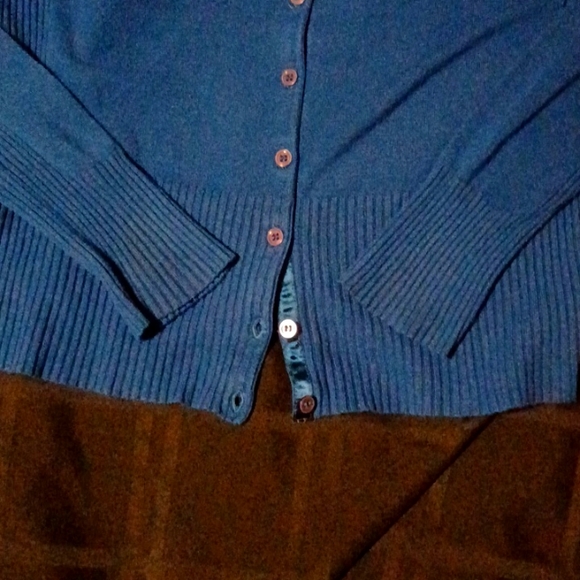 Express Design Studio, Royal Blue button-down sweater. Sz Med. - Picture 4 of 4